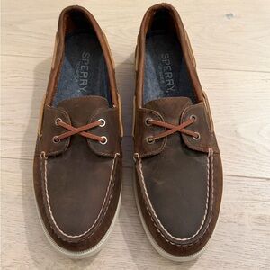 Sperry Men's Dark Brown Leather Boat Shoes